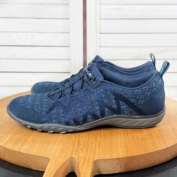 Skechers Breathe Easy Infi Knity Relaxed Fit Slip On Sneakers Shoes Blue 6 - Picture 1 of 11